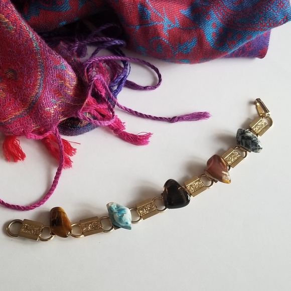 Vintage bracelet Rock Collection bracelet silver tone gem - Picture 15 of 15